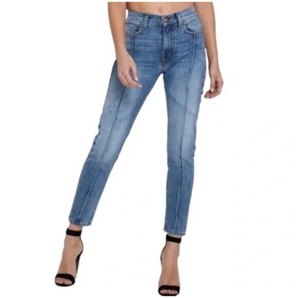 Revice Venus High Waist Crop Skinny Denim Jeans Blue Patch Star Bum Size 27 - Picture 2 of 10